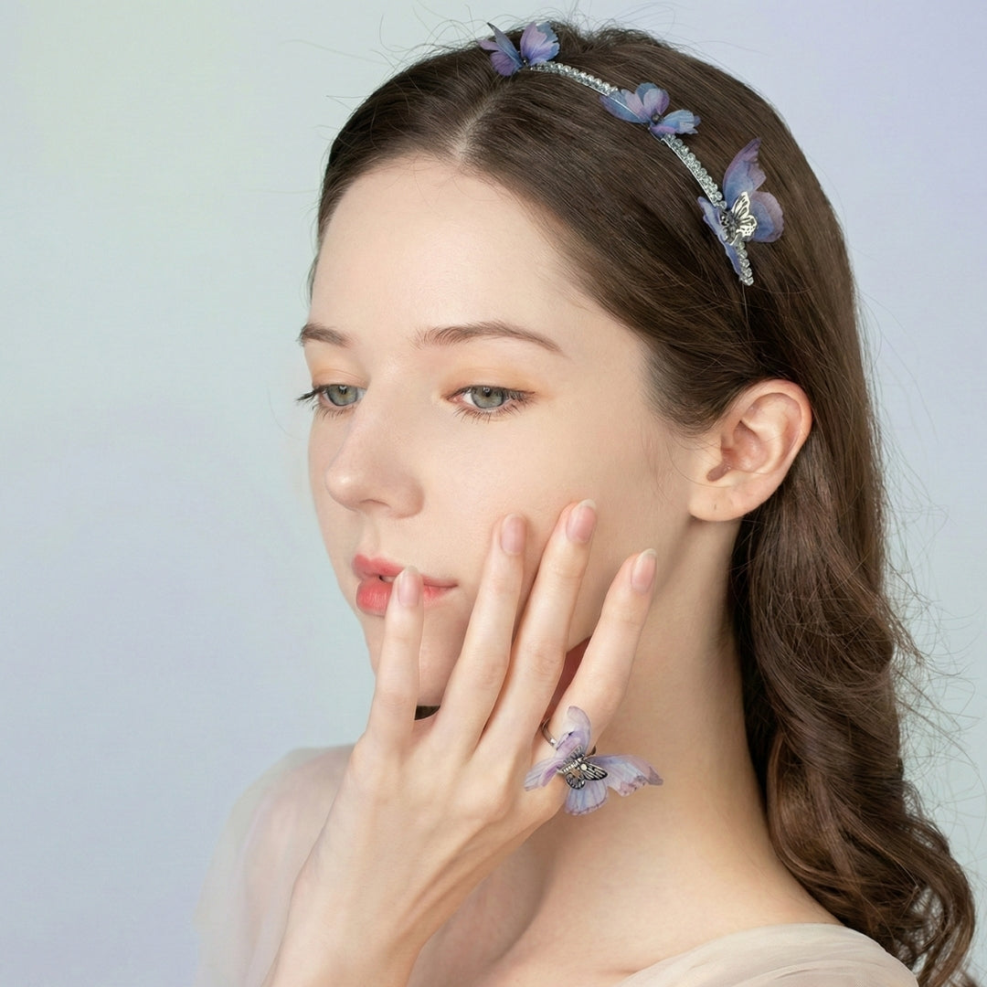 Silvervine Butterfly Ring