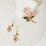 Crystal Rose Collection ㅡ Earrings & Brooch