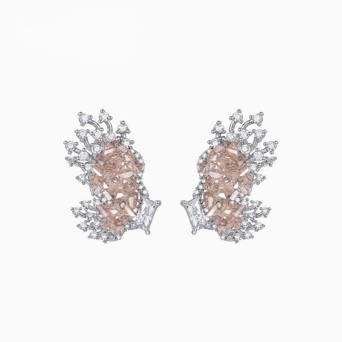 Contour Wing Crystal Earrings