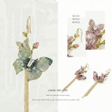 Ballet Rose Butterfly Fringe Earrings