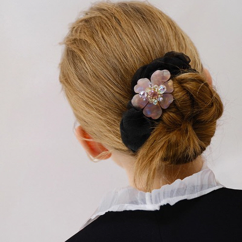 Blossom Glow Rosy Crystal Scrunchie
