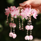 Cherry Blossom Tassel U-Shaped Hair Stick