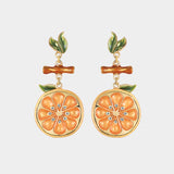 Golden Lemon Slice Earrings