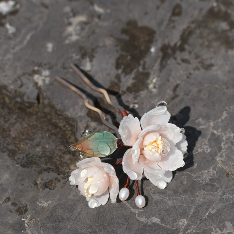 Moonlit Peony U-Shaped Hair Stick