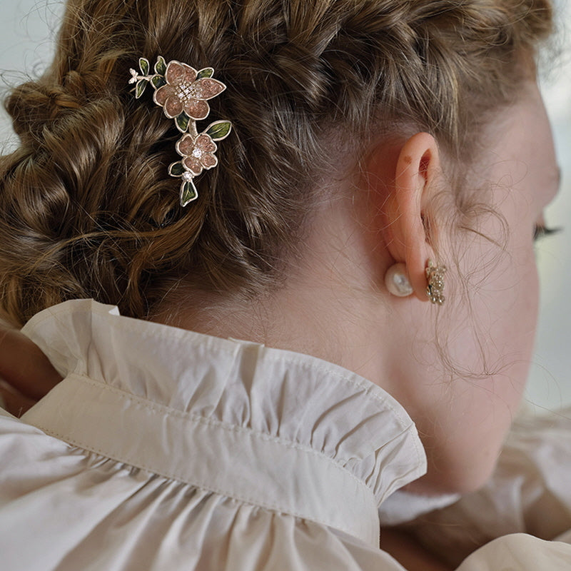 Rosé leaf Charm Hair Stick