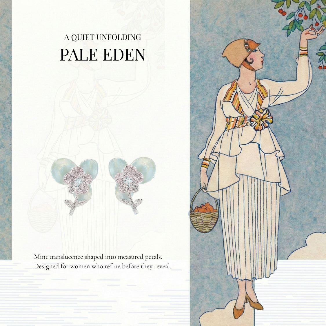 Celeste Luster Pale Eden Stud Earrings