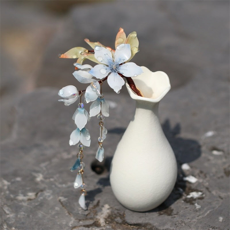 Crystal Rain Blossom U-Shaped Hair Stick