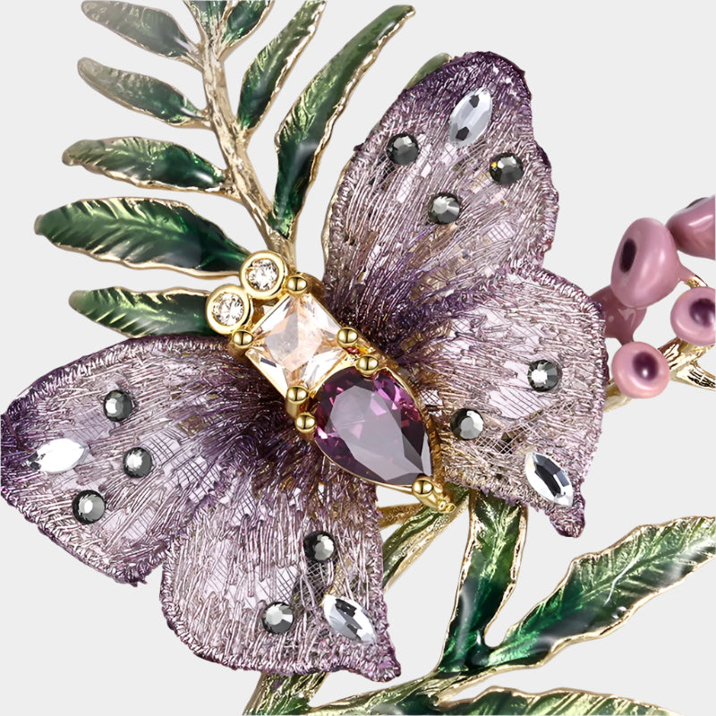 Amethyst Grace Butterfly Brooch
