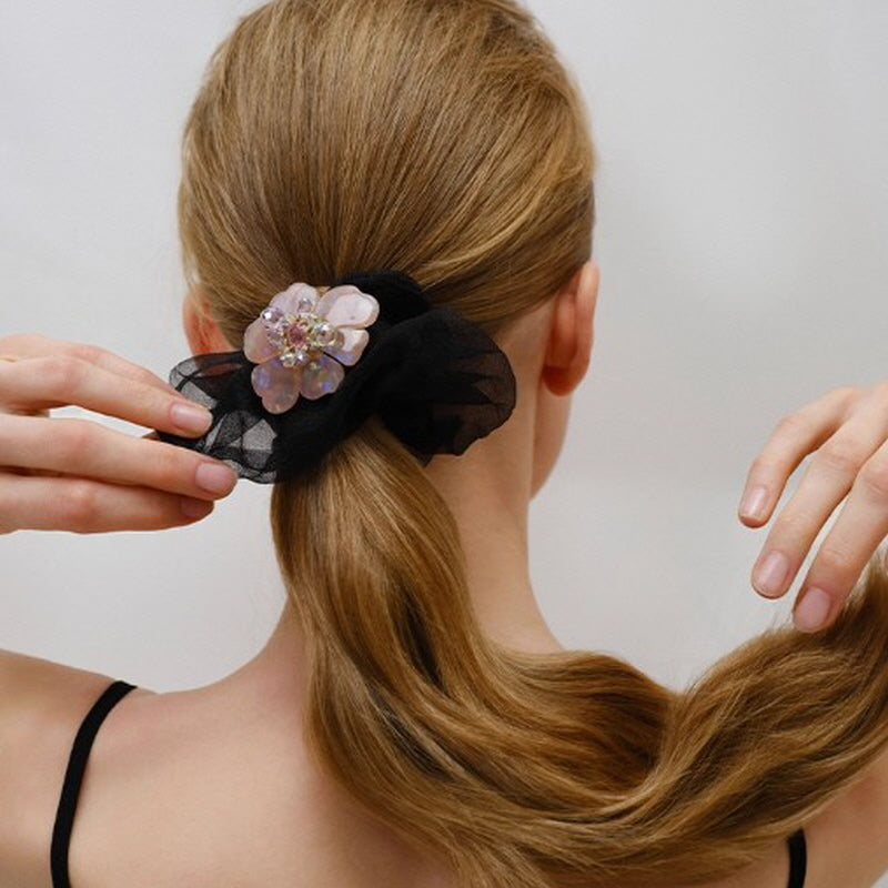 Blossom Glow Rosy Crystal Scrunchie