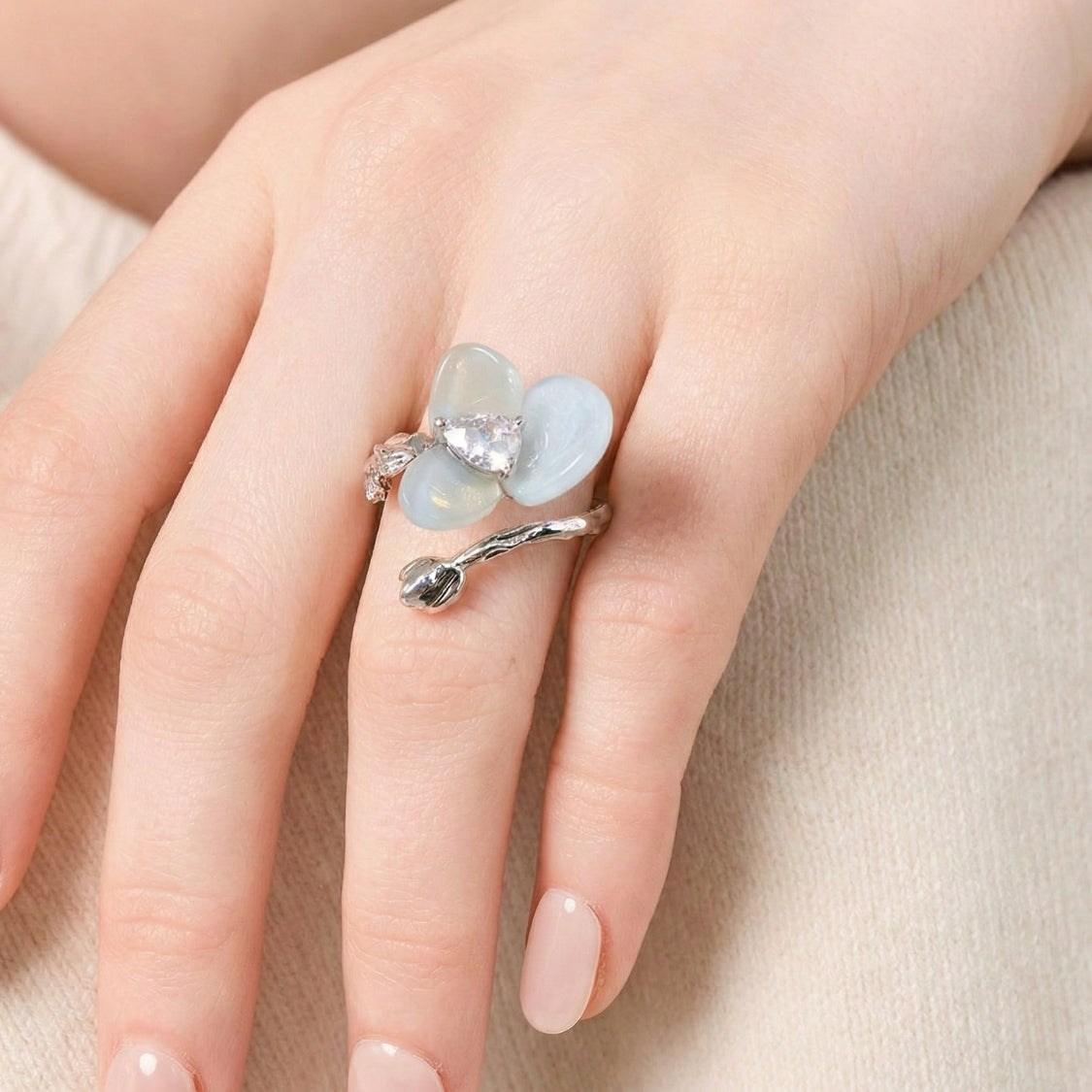 Celeste Luster Verdelle Bloom Ring