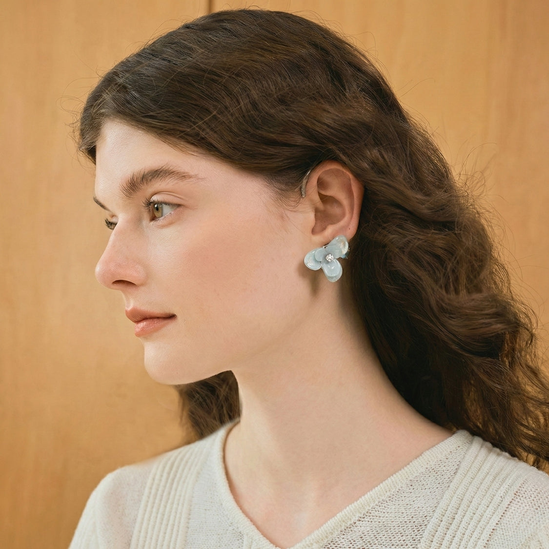 Celeste Luster Bloom Arc Earrings