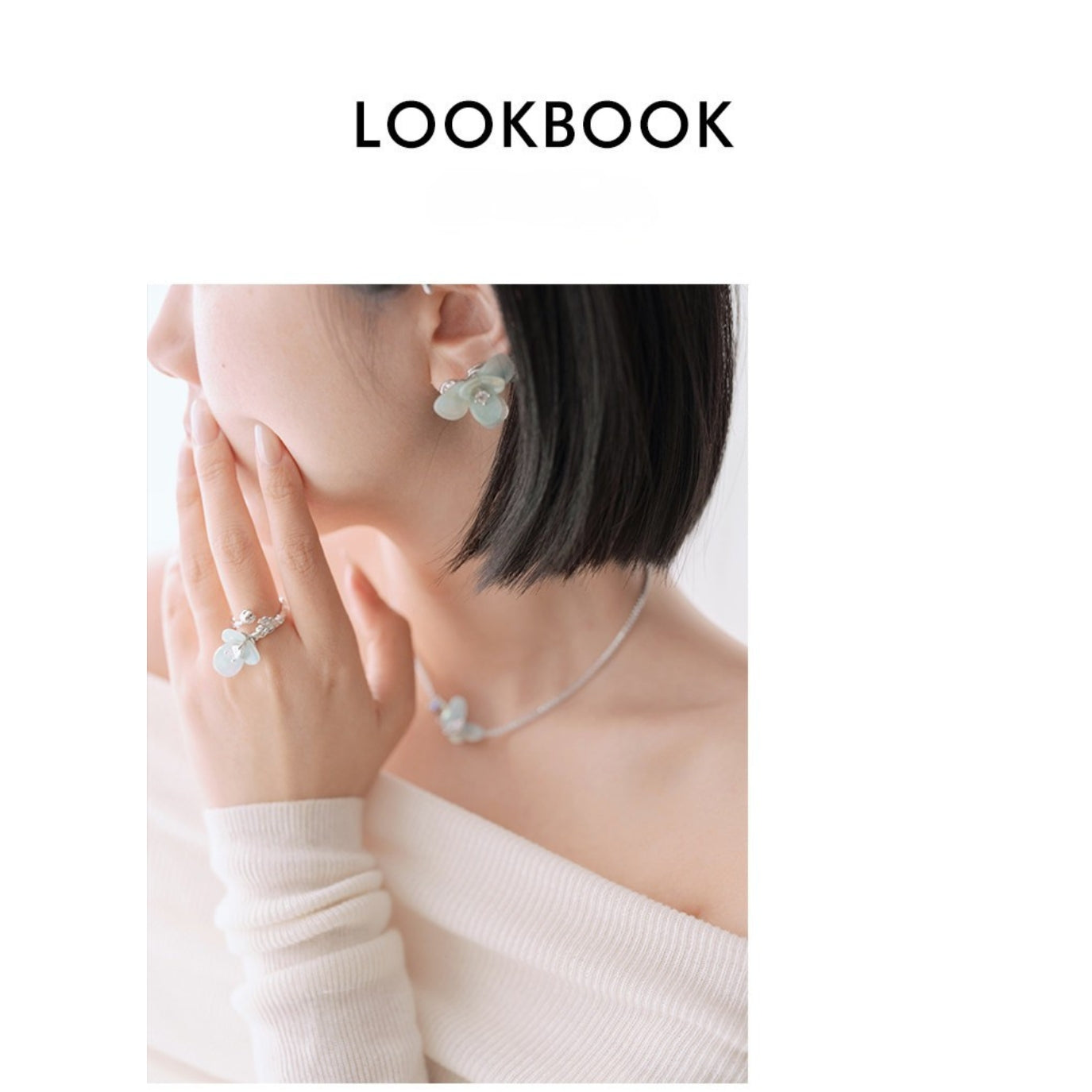 Celeste Luster Bloom Arc Earrings