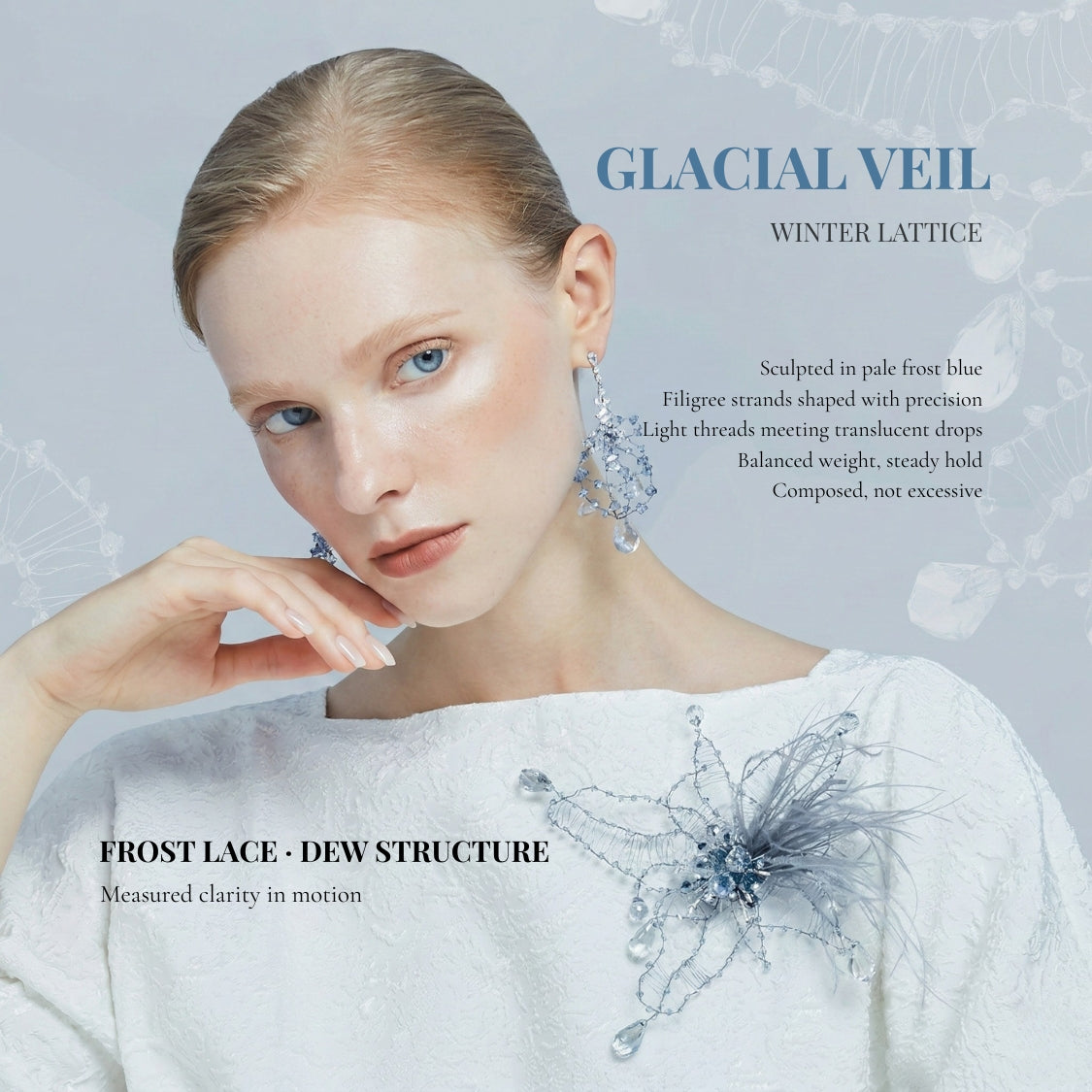 Arctic Lace Butterfly Barrette