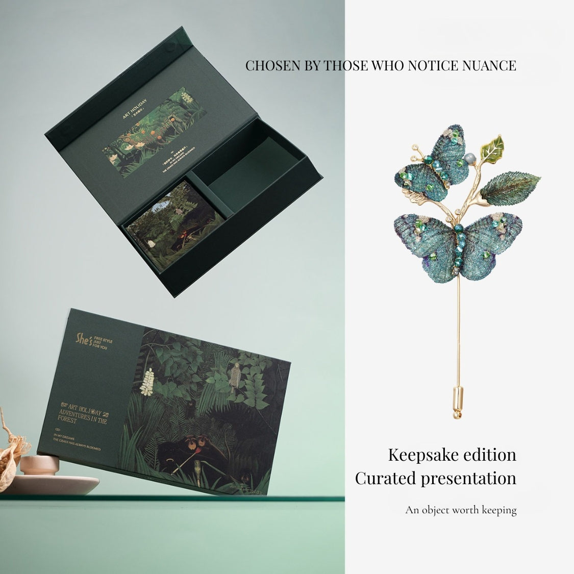 Jardin Gleam Butterfly Branch Brooch