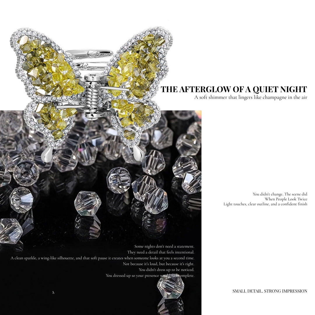 Champagne Wing Crystal Clip