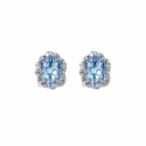 Blue Tide Halo Stud Earrings