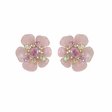 Blossom Glow Rosy Crystal Earrings
