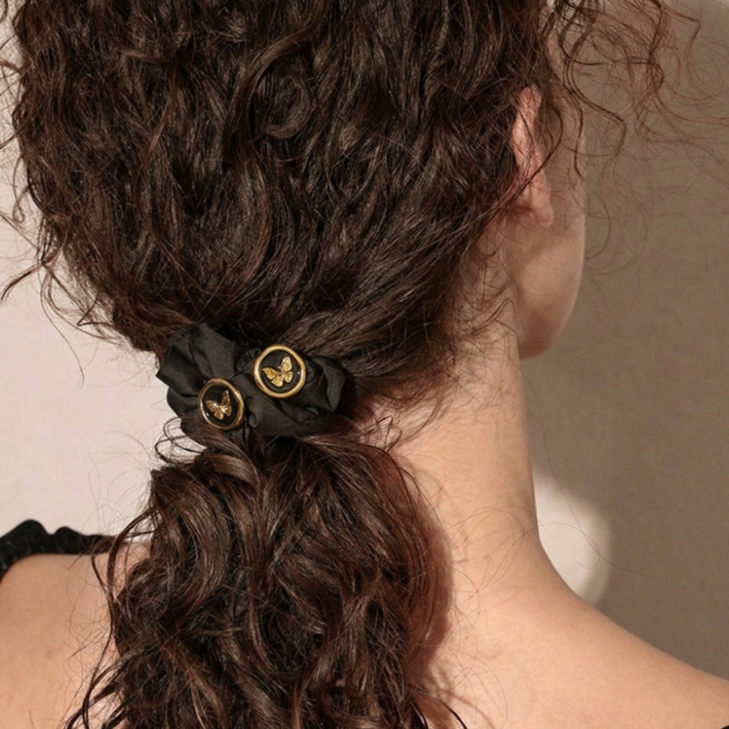 Noir Bloom Emblem Scrunchie