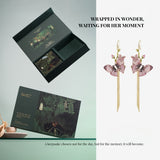 Ballet Rose Butterfly Fringe Earrings