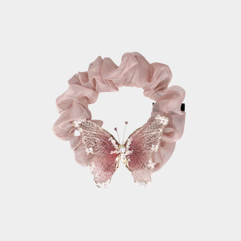 Spring Mountain Butterfly Hair Scrunchie