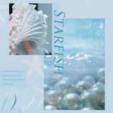 Blue Crystal & Starfish Pearl Hair Pin