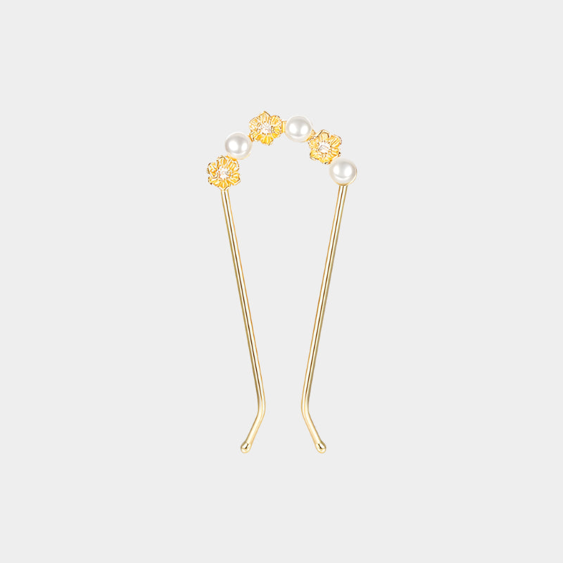 Pearl & Flowers U-shaped Hair Stick