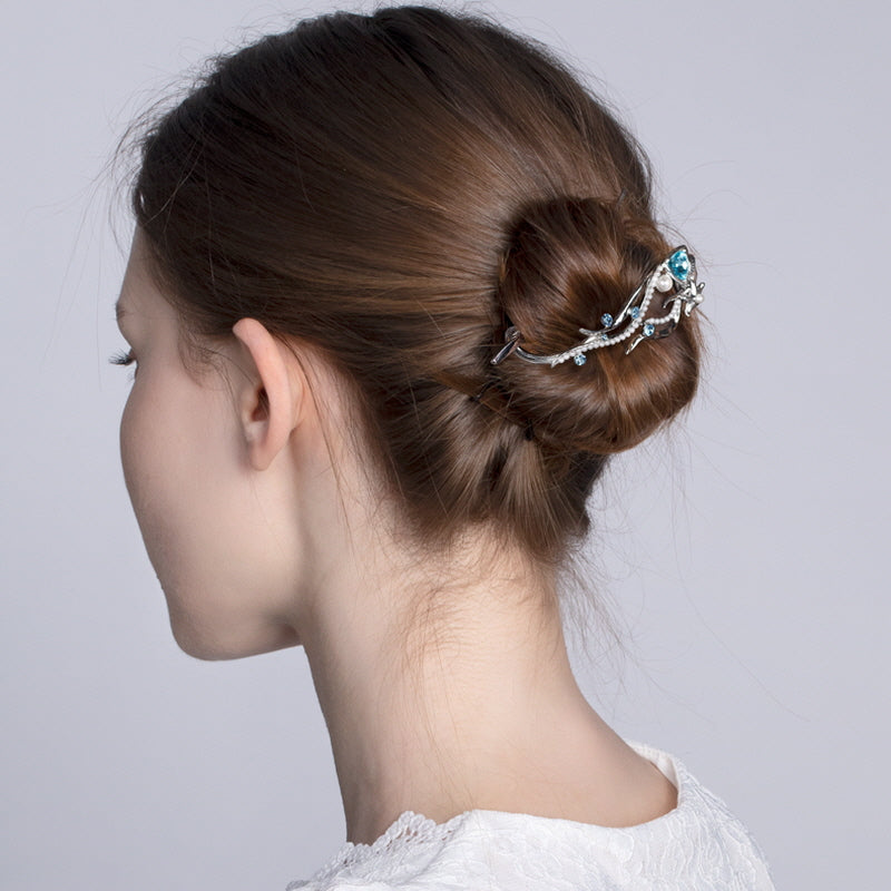 Shine Blue Ocean Wave Hair Pin