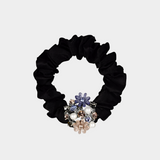 Rhinestone Flower Hair Scrunchie