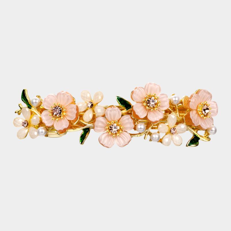 Lilac & Plum Blossom Flowers Straight Hair Pin