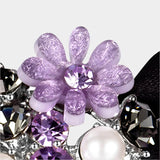 Rhinestone Flower Hair Scrunchie