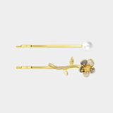 Baroque Flower & Pear Side Hair Pin