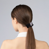 Rhinestone Flower Hair Scrunchie