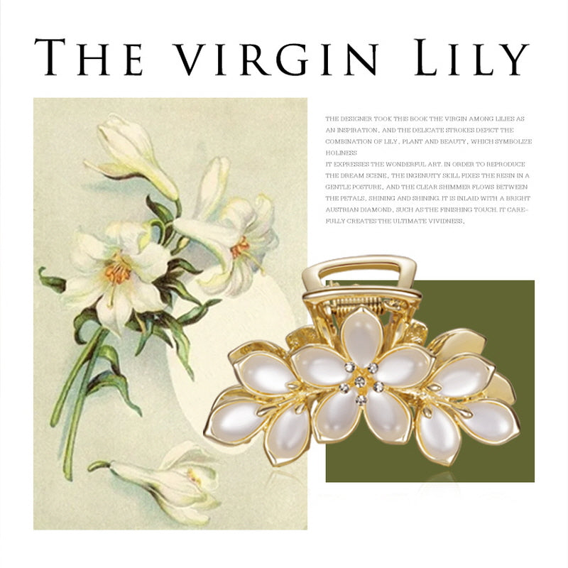 Virgin Lily Flowers Hair Clip