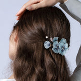 Luxury Blue Flower Straight Hair Pin