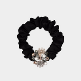 Rhinestone Flower Hair Scrunchie