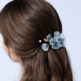 Luxury Blue Flower Straight Hair Pin