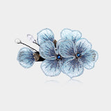 Luxury Blue Flower Straight Hair Pin