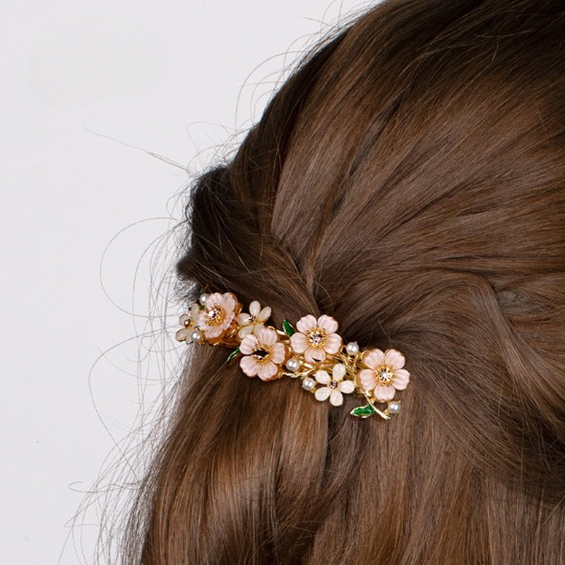 Lilac & Plum Blossom Flowers Straight Hair Pin