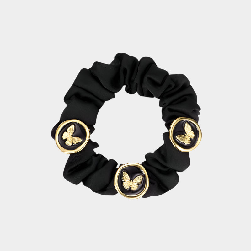 Noir Bloom Emblem Scrunchie