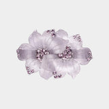 Purple Flowers Rhinestone Hair Clip