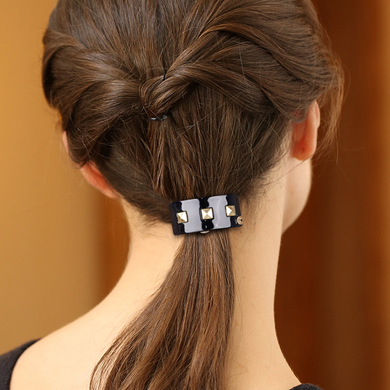 Black Three Square Hair Tie