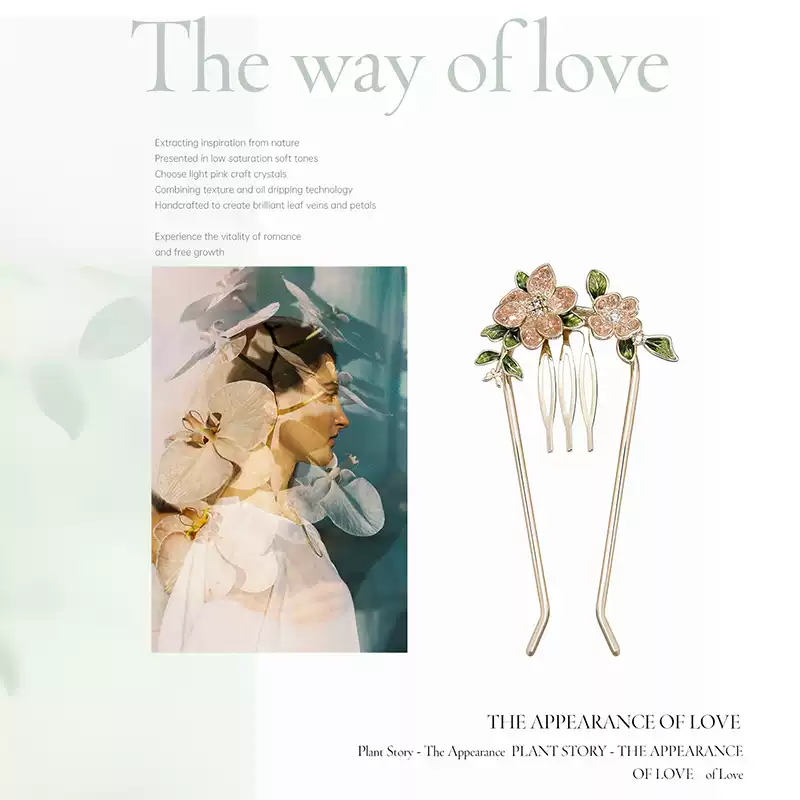 Rosé leaf Charm Hair Stick