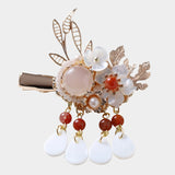 Hibiscus Flower & Pearl Hair Clip