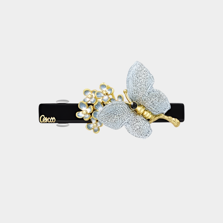 Luxury Flowers and Butterfly Straight Hair pin