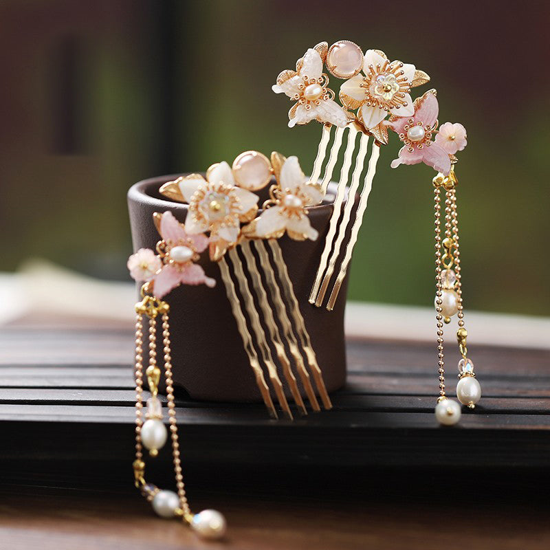 Oriental Flower and Butterfly Chinese Hair Stick