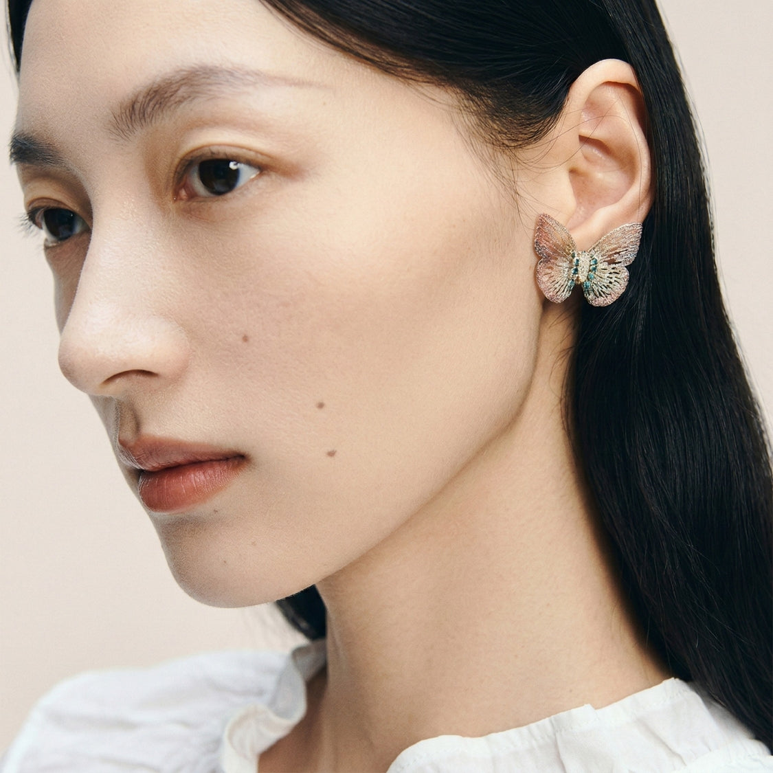 Pink Serenity Butterfly Earrings